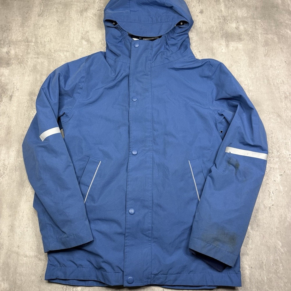 Mini Boden Navy Blue Lined Rain Jacket Sz 11-12Y Blue Full Zip Windbreaker